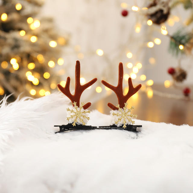 Christmas cute elk duckbill hair clips set