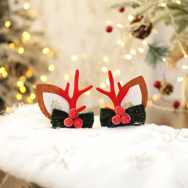 Christmas cute elk duckbill hair clips set