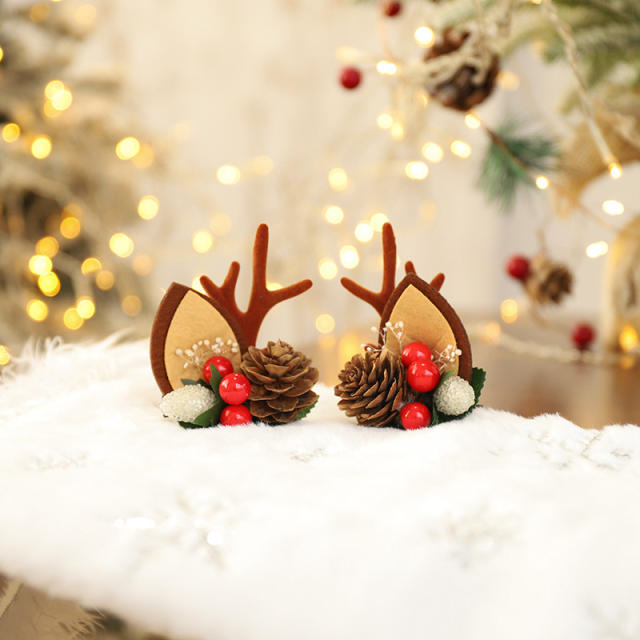 Christmas cute elk duckbill hair clips set