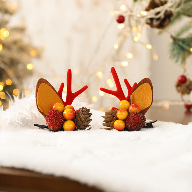 Christmas cute elk duckbill hair clips set