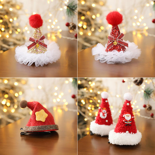 Christmas hat cute duckbill hair clips