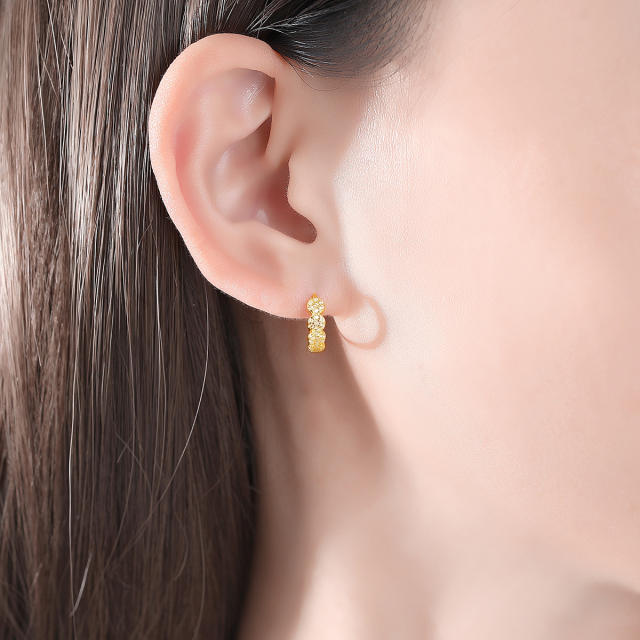 925 diamond sterling silver hoop earrings huggie earrings