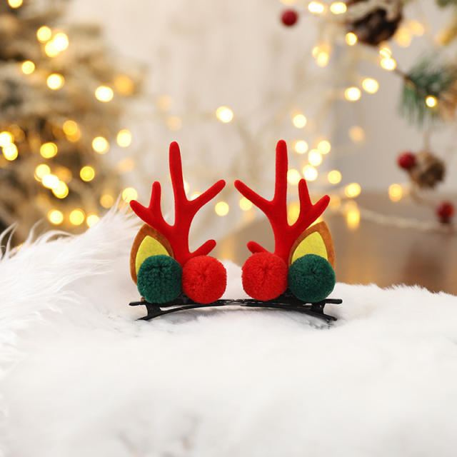 Christmas cute elk duckbill hair clips set