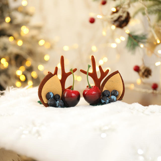 Christmas cute elk duckbill hair clips set