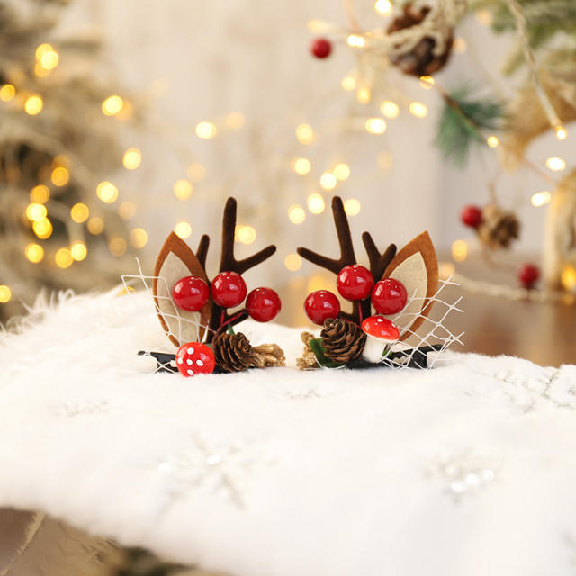 Christmas cute elk duckbill hair clips set