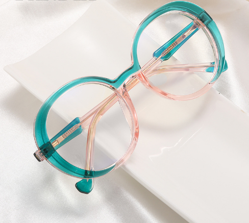 New design candy color round shape blue light reading glasses