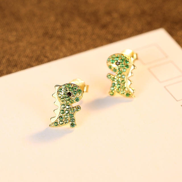 Cute Dinosaur sterling silver studs earrings