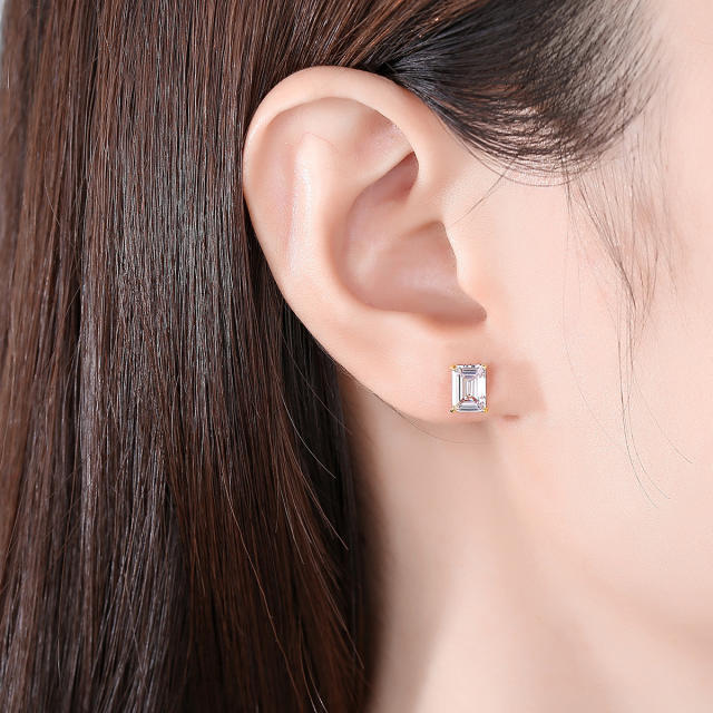 925 sterling silver diamond studs earrings
