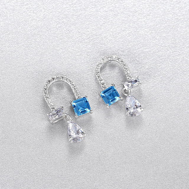 Luxury sterling silver Aquamarine statement earrings