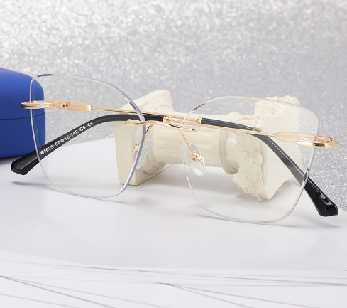 Simple rimless blue light reading glasses