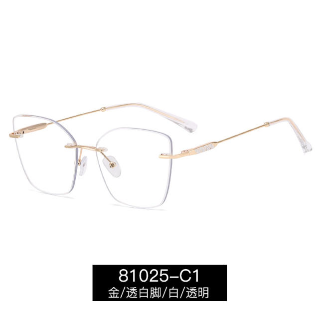 Simple rimless blue light reading glasses