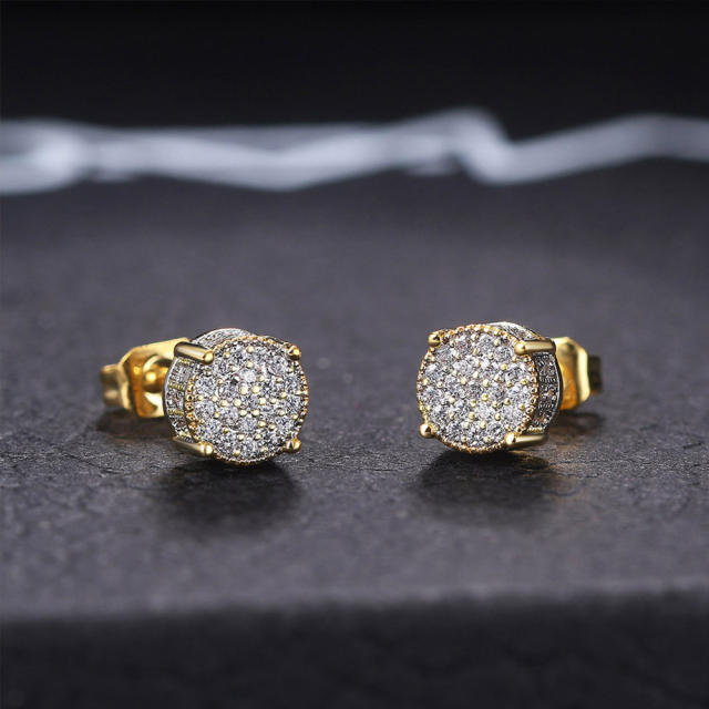 Occident fashion hiphop diamond studs earring for men