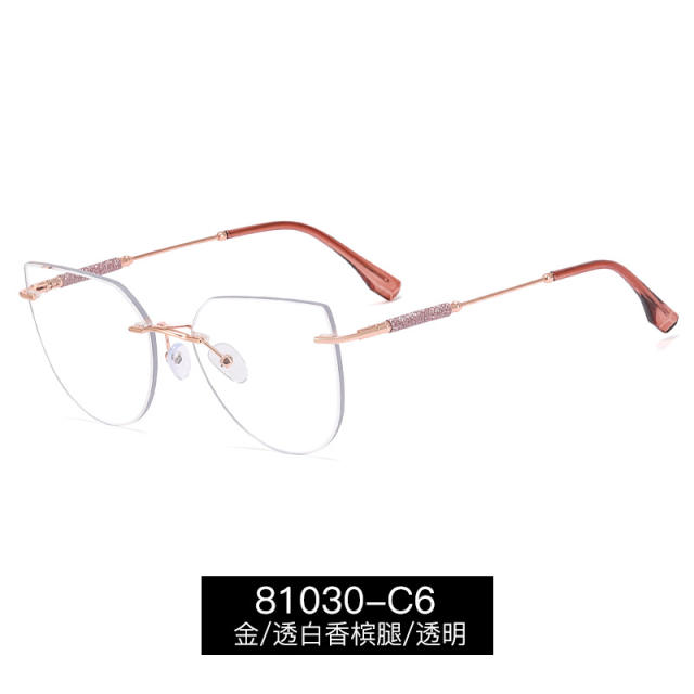 Occident fashion rimless blue light reading glasses