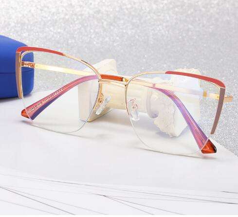 New design half metal rim blue light reading glasses