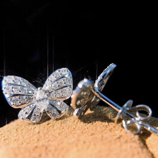 Hot sale diamond butterfly studs earrings