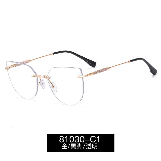 Occident fashion rimless blue light reading glasses