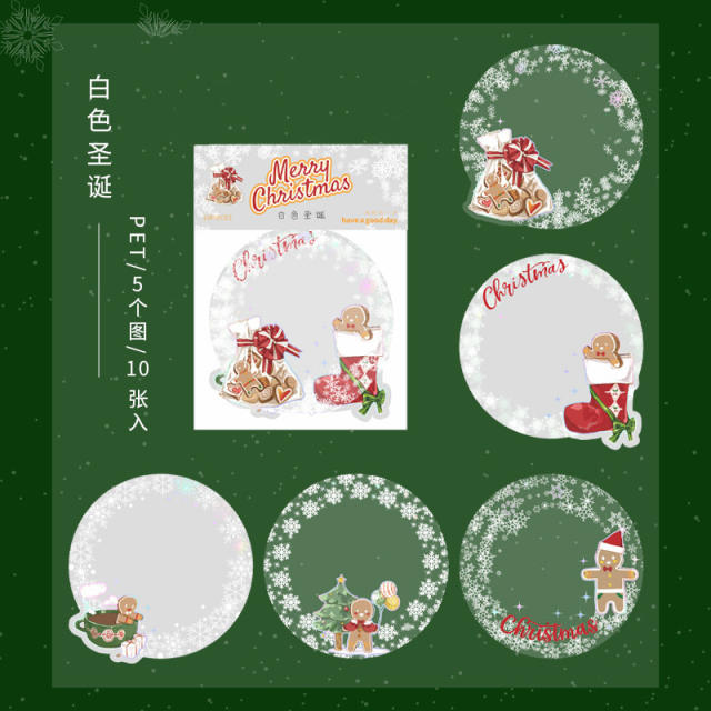 10pcs set christmas series stickers