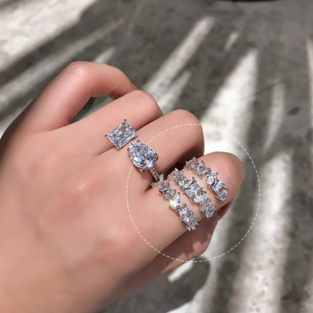 Korean fashion luxury diamond rings