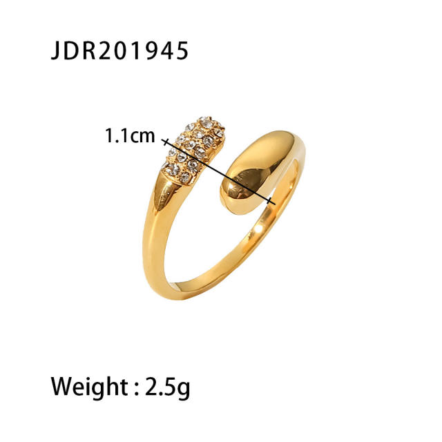 Vintage diamond snake stainless steel rings