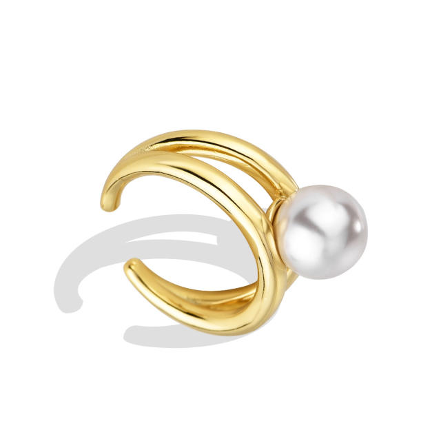 Occident fashion pearl real gold plated openning rings