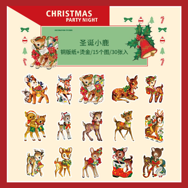 30pcs beautiful day christmas series stickers