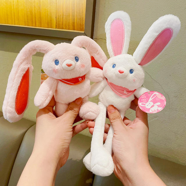 Tiktok hot sale long ear rabbit fluffy keychain