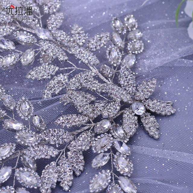 Korean fashion handmade luxury full diamond bridal hair pieces