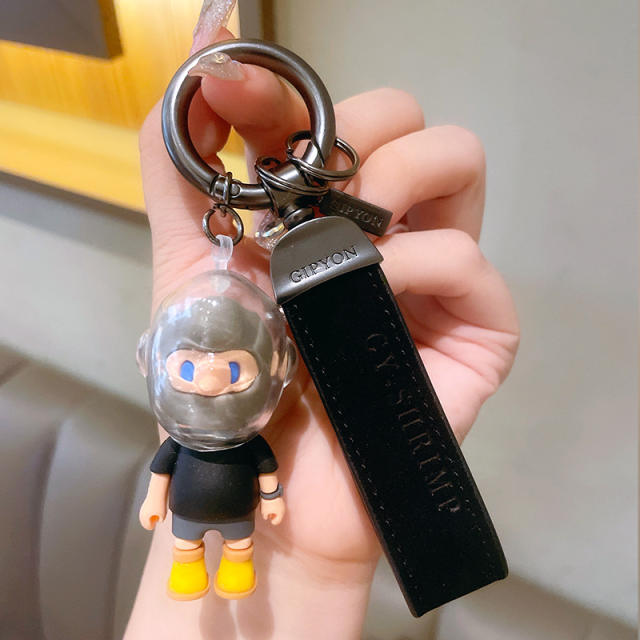 Hiphop bob boy silicone keychain