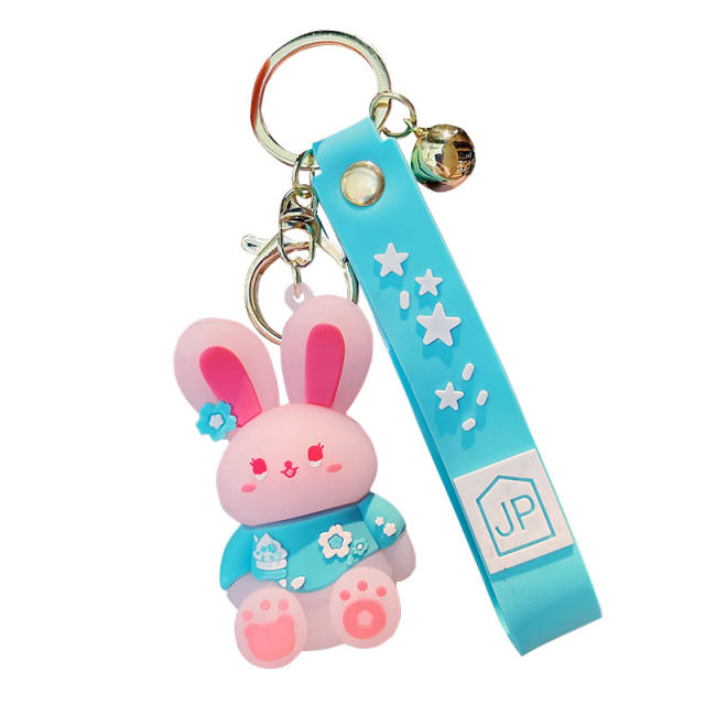 Cartoon candy color rabbit keychain