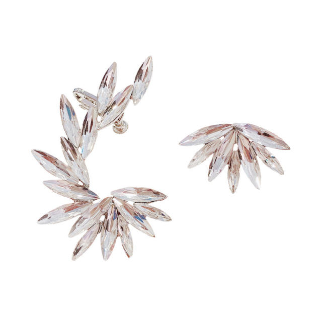 925 needle the angel wing shape crystal earrings