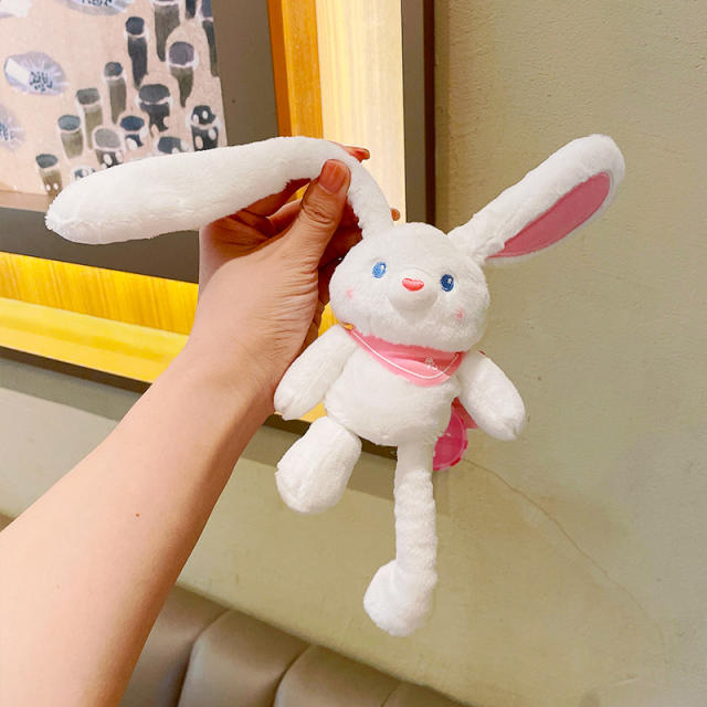 Tiktok hot sale long ear rabbit fluffy keychain