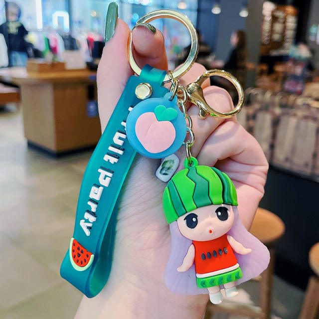 New design creative fruit girl cute keychain