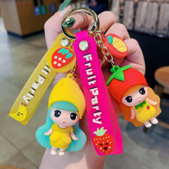 New design creative fruit girl cute keychain