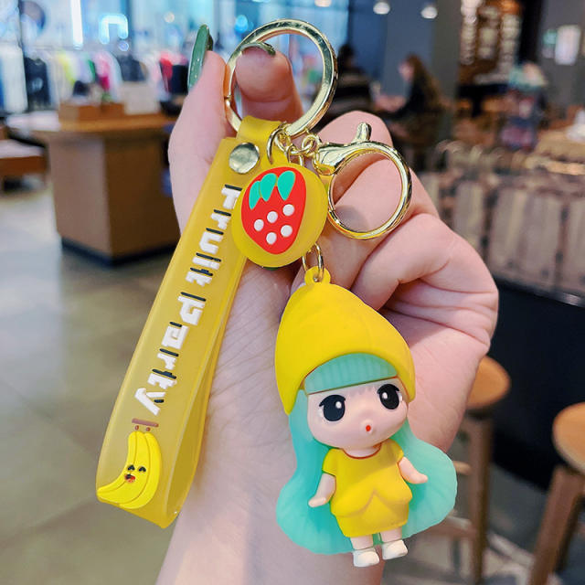 New design creative fruit girl cute keychain
