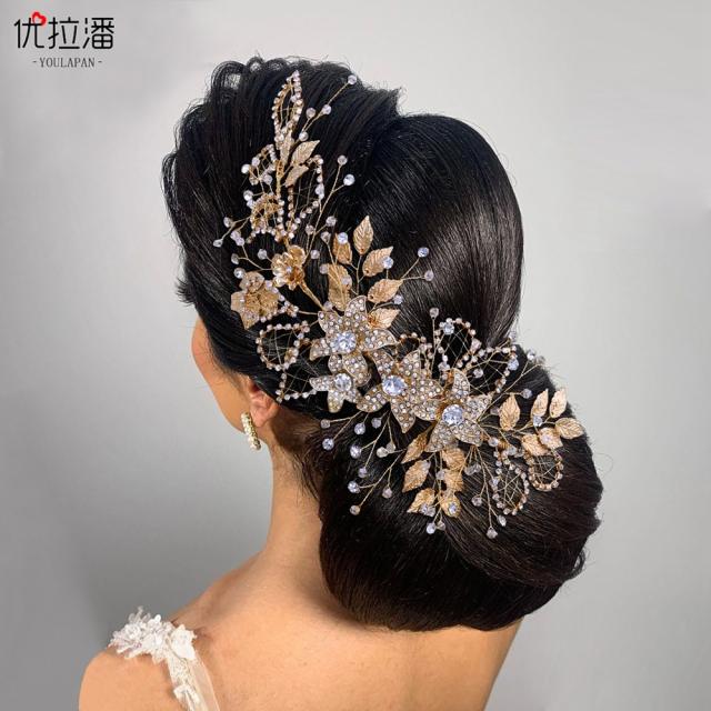 Occident fashion luxury flower hollow wedding hair pieces