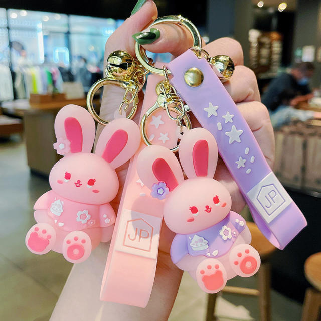 Cartoon candy color rabbit keychain
