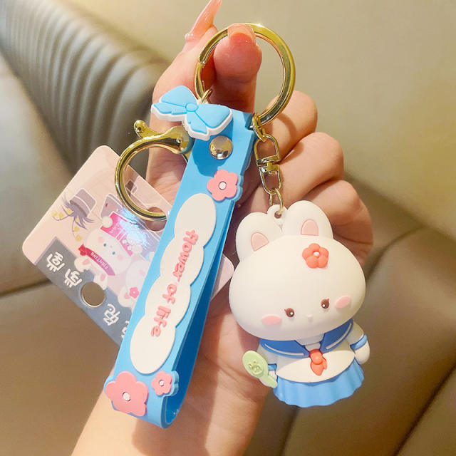 Cute rabbit cartoon keychain