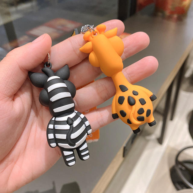 Cartoon zebra giraffe cute keychain