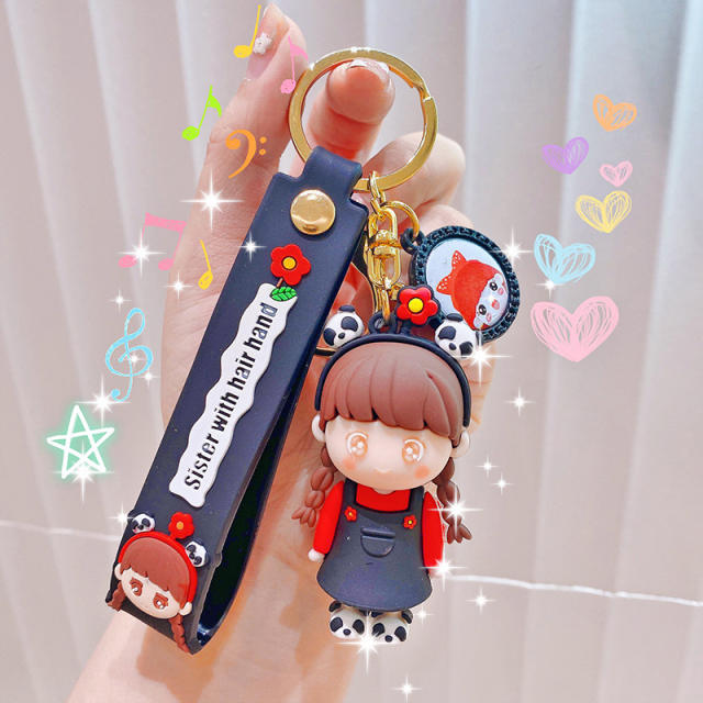Cute little pricess girl cartoon keychain
