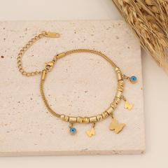 Fashionable frost butterfly stainless steel necklace bracelet earrings