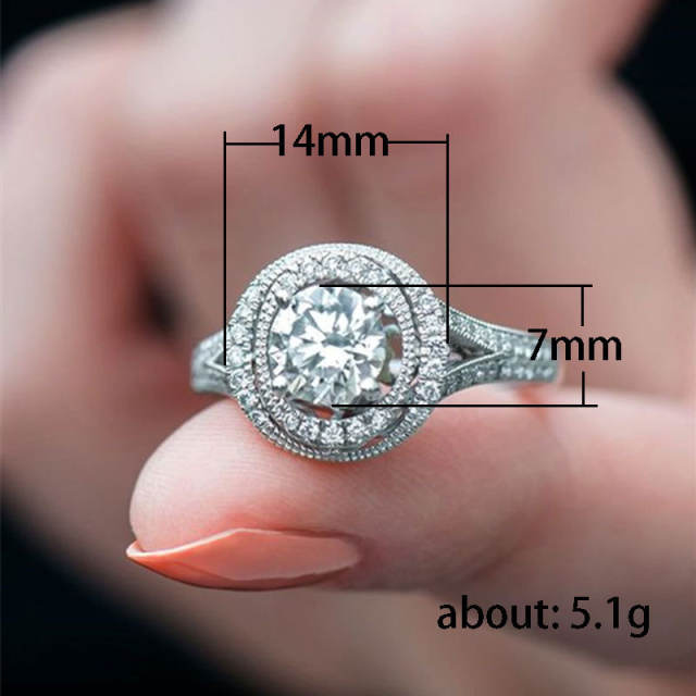 Korean fashion round shape diamond rings