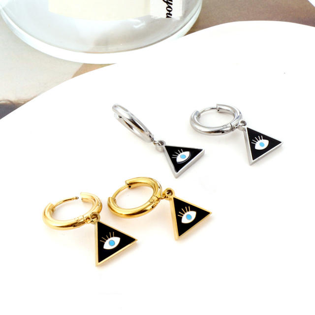 Occident fashion geometric shape stainless steel earrings