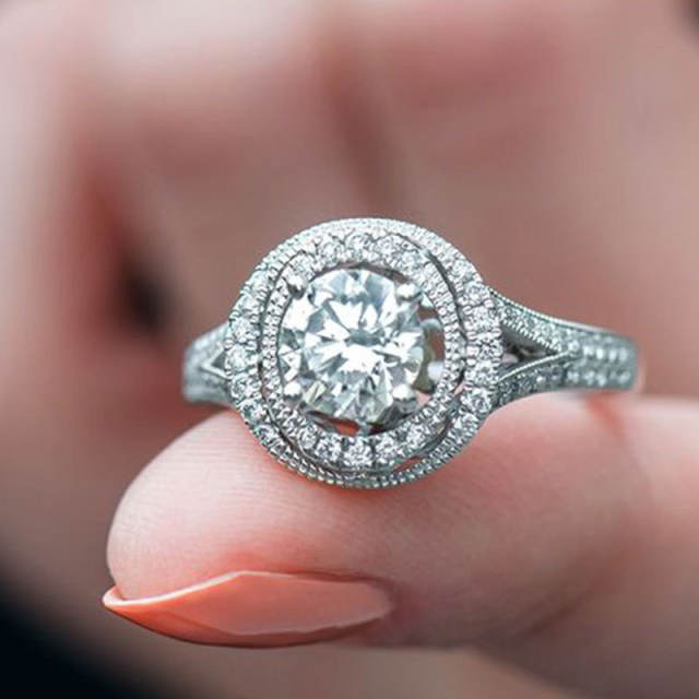 Korean fashion round shape diamond rings