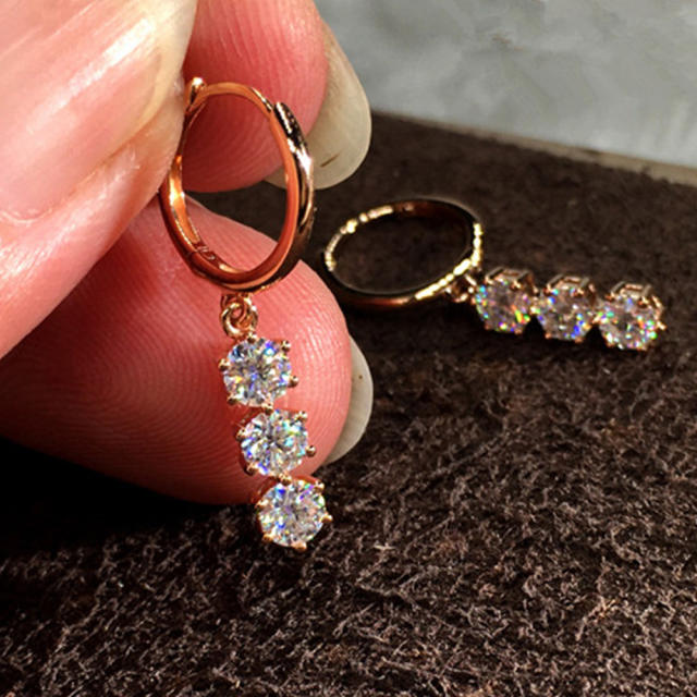 Vintage easy match diamond huggie earrings