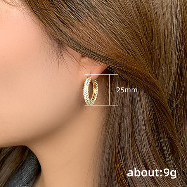 Amazon hot sale diamond hoop earrings huggie earrings