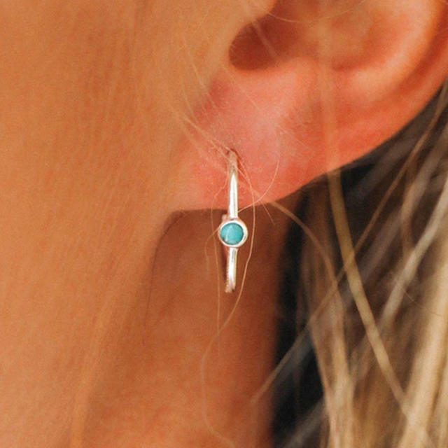 Vintage faux turquoise boho earrings