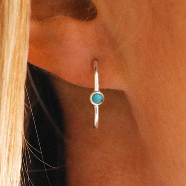 Vintage faux turquoise boho earrings