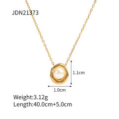 Elegant pearl pendant dainty stainless steel necklace