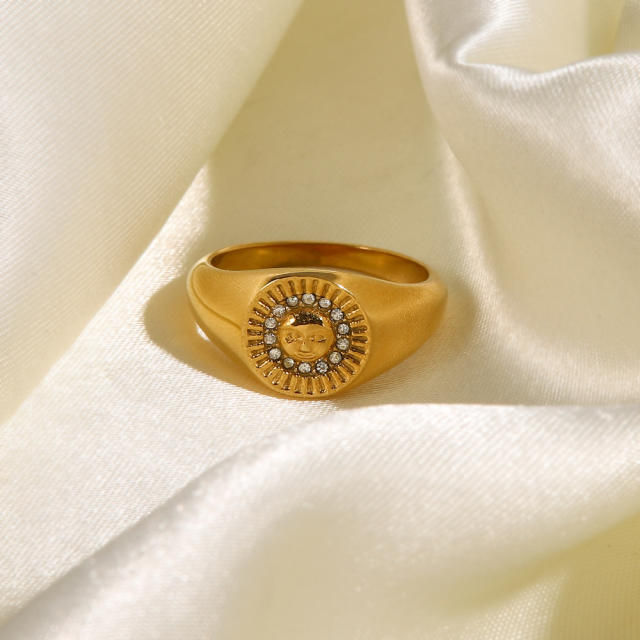 Vintage stainless steel rings signet rings