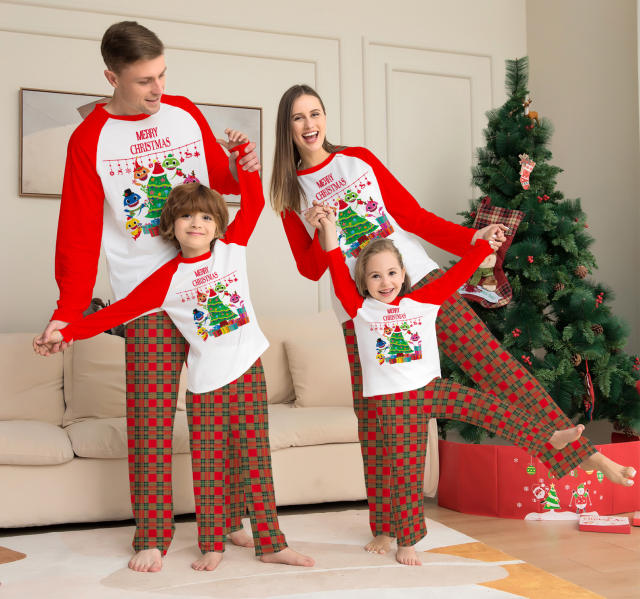 Eaby hot sale red plaid pattern christmas pajamas